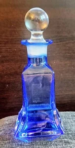 Vtg Cristallo Al Piombo Colbolt Blue Perfume Bottle Collezione Glass Italy VGC - Picture 1 of 7