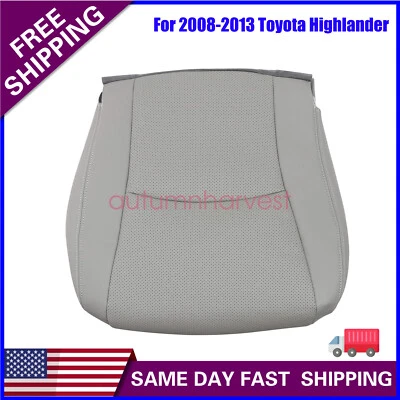 2008-2013 For Toyota Highlander Driver Bottom Leather Seat Cover Gray Perforated - Image 1 of 4