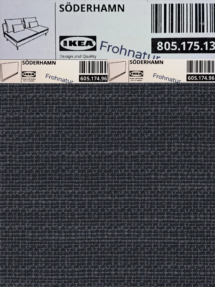 Ikea SÖDERHAMN Bezug 3er Sofa Armlehnen Hillared anthrazit limited Collection - Bild 1 von 1