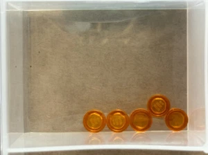 LEGO Parts - Trans-Orange Tile, Round 1 x 1 - No 98138 - QTY 5 - Picture 1 of 1