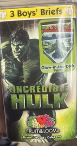 1 pack vintage Boys Briefs Size 6 Fruit Of The Loom Marvel Hulk 2008 movie - Picture 1 of 2