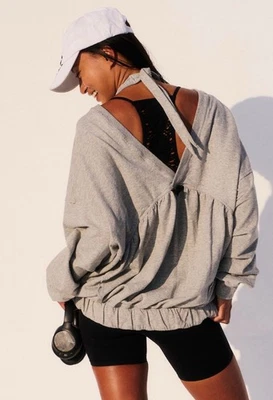 Pullover nuevo con etiquetas FP MOVEMENT by FREE PEOPLE Tryouts XS GRIS JASPEADO  Foto 1 de 4