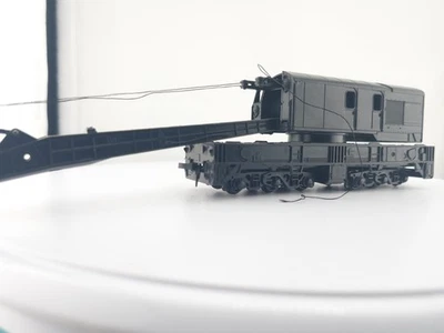 *READ* Roco HO Scale Black Unlettered Crane Car Train Black NEED REPAIR or PARTS - Image 1 of 4
