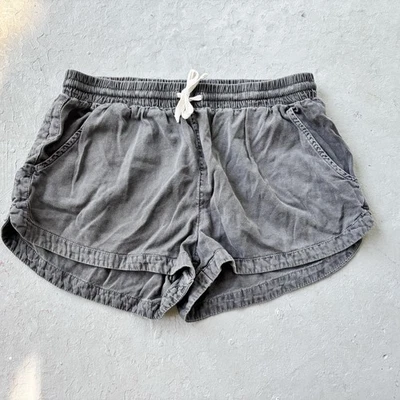 Billabong Teen Girls Gray Cotton Blend Shorts L Elastic Waist Pockets Casual - Image 1 of 4