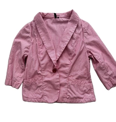 Ambition XL Red/White Stripe 3/4 Sleeve Blazer Button Pockets EUC 100% cotton - Image 1 of 4