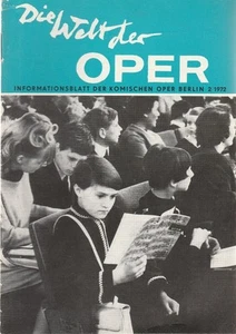 DIE WELT DER OPER Informationsblatt der Komischen Oper 2 / 1972 - Bild 1 von 1