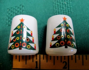 2- dekorierte Weihnachtsbaum Design Kerzenhalter Made in W Taiwan 1" - Bild 1 von 6