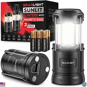 Linternas LED portátiles GearLight para camping - Paquete de 2 alimentadas por batería, base magnética - Imagen 1 de 6