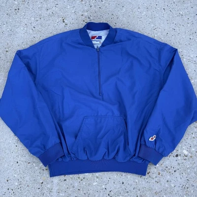 Chaqueta Swingster Para Hombres XL Azul Cuarto Cremallera Rompevientos Pullover Malla Forrada EE. UU. Foto 1 de 4