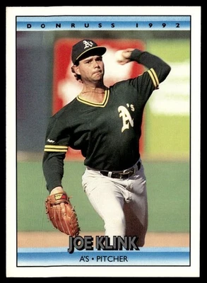 1992 Donruss Joe Klink Oakland Athletics #183 - Image 1 of 2