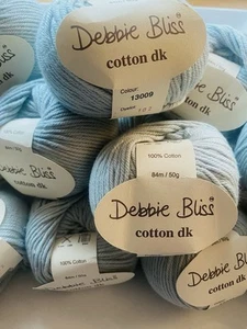 Debbie Bliss cotton dk - 18 balls - 100% Cotton, 84m/50g, SKY 13009 lot 102 - Picture 1 of 2