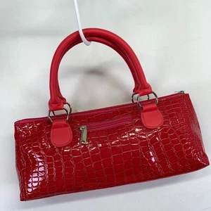 Primeware Thermo Wein Clutch Hot Pink Kroko Baguette Schultertasche Y2k Neu mit Etikett - Bild 1 von 9