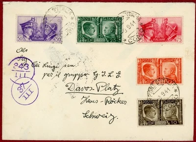 Italy 1941, Hitler & Mussolini on Cover with Italian Censor Tape & Markings - Image 1 of 2
