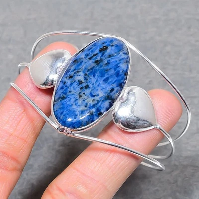 Sodalith ovale Form Edelstein Handarbeit Modeschmuck verstellbar Armreif SR 346 - Bild 1 von 4