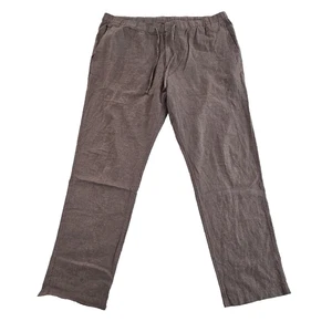 H&M Men's Linen Blend Jogger Men's XXL Brown Drawstring Elastic EUC Lightweight - Picture 1 of 13