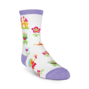 K.Bell Girl's Fairy Tale Princess Frog Crew Socks Shoe Size 10-13 Free Shipping - Bild 1 von 5