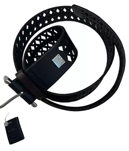 Cintura Kooba donna taglio forma a X pelle logo fibbia taglia L nero - Foto 1 di 3