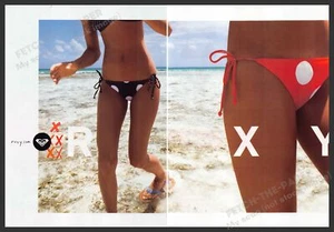 Traje de baño Roxy década de 2000 anuncio impreso (2 páginas) 2009 bikinis playa piernas niñas - Imagen 1 de 1