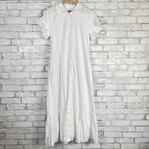 Vestido camisero J.CREW NUEVO CON ETIQUETAS Amelia Maxi blanco de popelina de algodón para mujer PEQUEÑO CB224 - Imagen 1 de 9