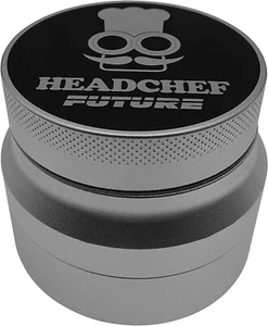 Molinillo Headchef Future de 4 piezas con acabado arenado, molinillo de hierbas de metal, 62 m - Imagen 1 de 8
