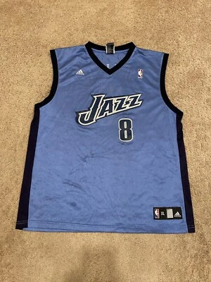 Camiseta deportiva de baloncesto Adidas Utah Jazz para hombre talla XL Deron Williams #8 azul NBA Foto 1 de 4