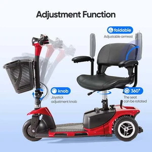 3 Wheel Folding Mobility Scooter Power Wheel Chairs Electric Long Range Wheels - Picture 1 of 22