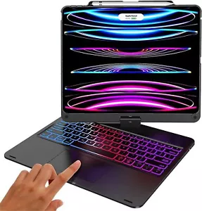Für iPad Pro 12.9 6./5./4./3. Gen Touchpad Tastatur Hülle mit 360° Drehbar - Bild 1 von 34