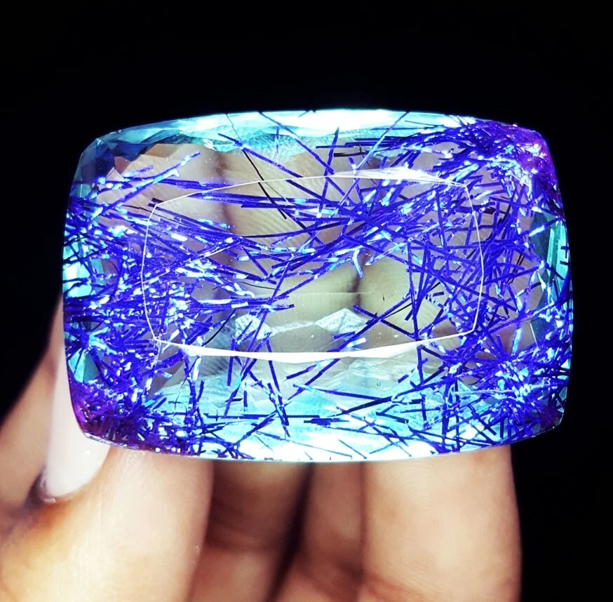 Natural Rutile Quartz 101+ Ct Loose Gems Certified Flawless Cushion Cut Gem Z417 - Image 1 of 4