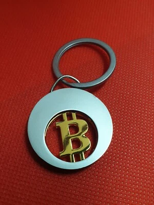 Bitcoin Münze an Schlüsselanhänger als Einkaufswagen Chip Trolley coin Gold Hodl - Bild 1 von 4