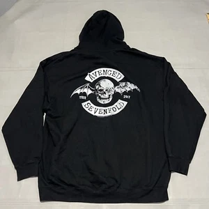 Avenged Sevenfold Men Black Concert Merch Tour Emo Y2K Hoodie Sweater-2XL-8002 - Picture 1 of 11