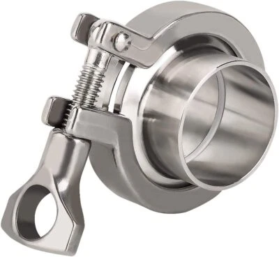 OD 1" 1-1/2" 2" 3" 4" Sanitary Weld Ferrule + Tri Clamp + PTFE Gasket Set SS 316