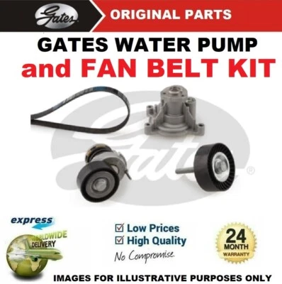 GATES WATER PUMP + FAN BELT KIT for SKODA SUPERB Estate 1.4 TSI 2009-2015 - Image 1 of 4