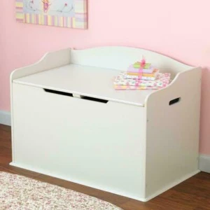 New Kids Wooden Toy Box Storage Unit Chest Ottoman Trunk Nursery Bedroom Home UK - Picture 1 of 29