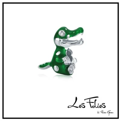 Charm Baby Coccodrillo Alligatore in argento 925 - Les Folies - Immagine 1 di 4