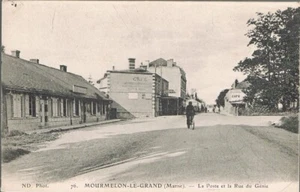 MOURMELON le GRAND 51 La POSTE les CAFÉS rue du Génie CPA animée écrite 2-8-1916 - Bild 1 von 2