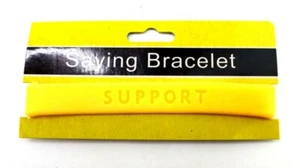 "Support Our Troops" Yellow Silicone Wristband Bracelets, Adult Size, Set of 12 - Picture 1 of 2