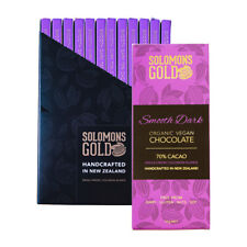 ^ Solomons Gold Organic Vegan Smooth Dark Chocolate (70% Cacao) 55g x 12 Bars