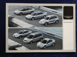 Chrysler Preisliste 04.2003 Grand Voyager PT Cruiser 300M Sebring, Cabrio Neon - Bild 1 von 8