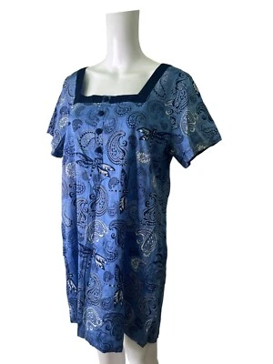 Vestido STORE TWENTY ONE Talla XL 18 Azul Algodón Paisley Mujer NUEVO EU46 PRECIO DE VENTA SUGERIDO POR EL FABRICANTE 24 £ Foto 1 de 4