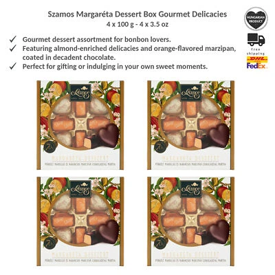 Szamos Marzipan Dessert Assortment with Almond, Orange Peel, Chocolate 100gx4 - Image 1 of 3