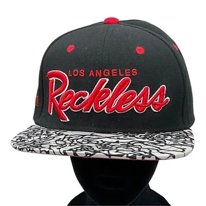 Cappello berretto baseball lana YOUNG & RECKLESS Los Angeles nero e rosso Bill - Foto 1 di 4