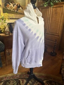 Wildfox Relaxed Fit Tie-Dye Hoodie White Purple Green M 24” 22” - Picture 1 of 12