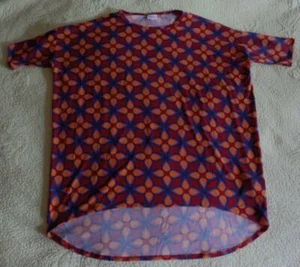 CAMISA TÚNICA IRMA elástica LLR Damas Talla XL Retro Groovy Gran Tamaño Hi Lo Hippie - Imagen 1 de 2