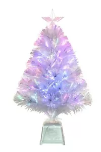24inch White Fiber Optic Christmas TreePre-Lit Artificial Mini Christmas Tree... - Picture 1 of 6