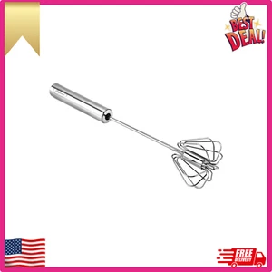 Stainless Steel Egg Whisk, Hand Push Rotary Whisk Blender, Versatile Milk Frothe - Picture 1 of 8