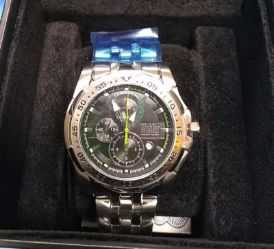 NUEVO Reloj Wohler 1234M Steiner Para Hombre Esfera Negra Acento Verde SS Cronógrafo Foto 1 de 2
