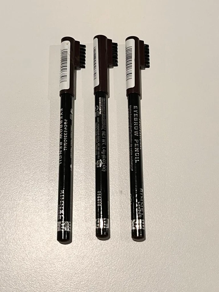 3PK LÁPIZ DE CEJAS PROFESIONAL RIMMEL #001 MARRÓN OSCURO 0,05 OZ EA 0,15 OZ TTL Foto 1 de 1
