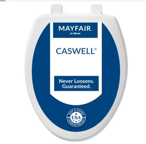 Mayfair ELONGATED Closed Front Slow Close Plastic Toilet Seat, White - Picture 1 of 5