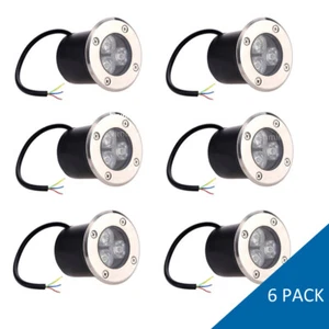 3W LED inground Light Well Recessed Underground Round Cool White Tempered Cover - Picture 1 of 11