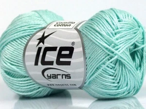 6-Skein Lot Camilla Cotton Yarn fine 6x50g Light Mint Green - Picture 1 of 4